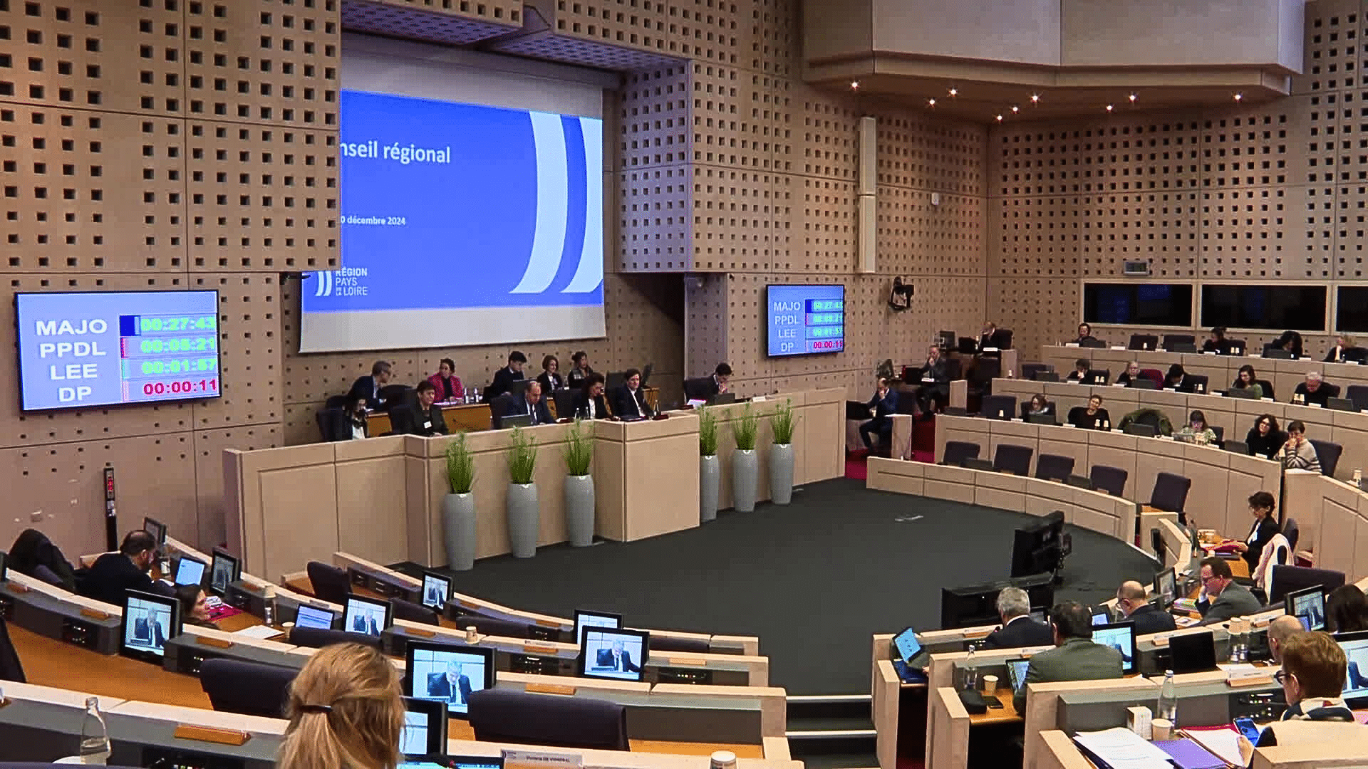 L'assemblée des élus au Conseil régional des Pays de la Loire